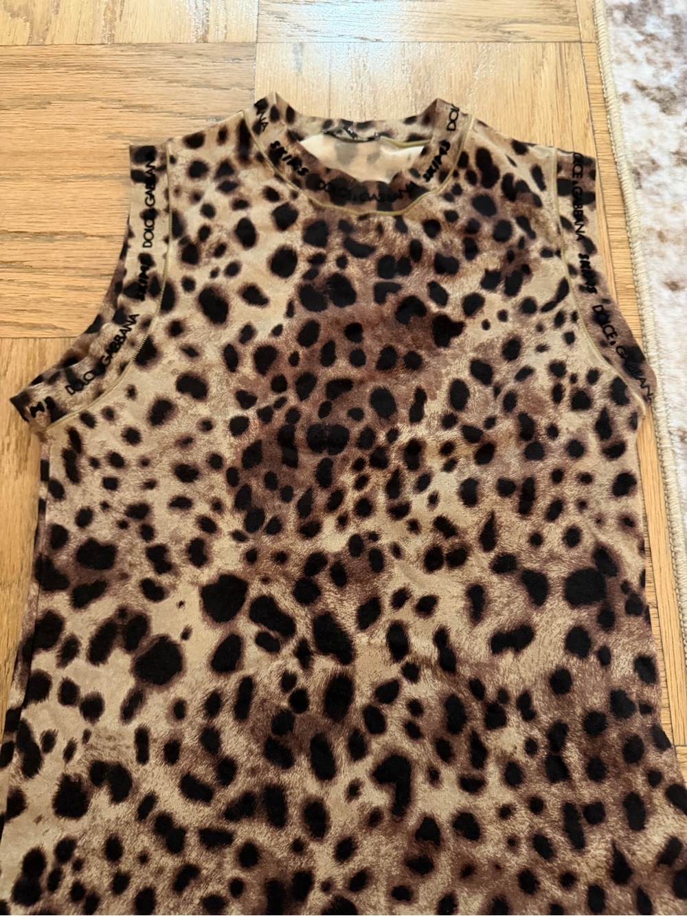 Dolce & Gabbana x Skims Leopard Print Top in Brown